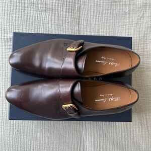 Ralph Lauren Purple Label Darnell Monkstrap Leather Shoes - Brand New